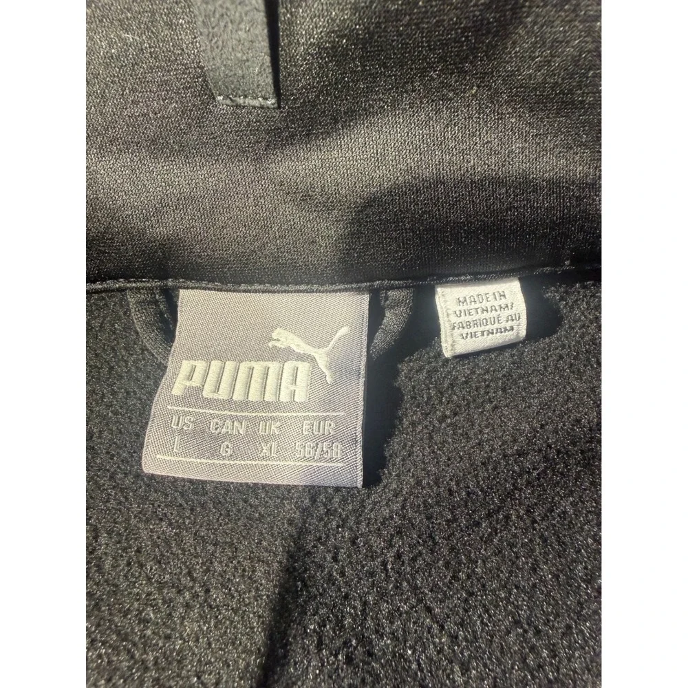Puma Track Jacket Mens L Black Good Full Zip Contrast Stitch 579320-01